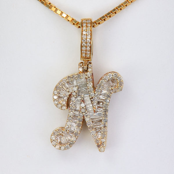 10K Yellow Gold Diamond Encrusted Letter 