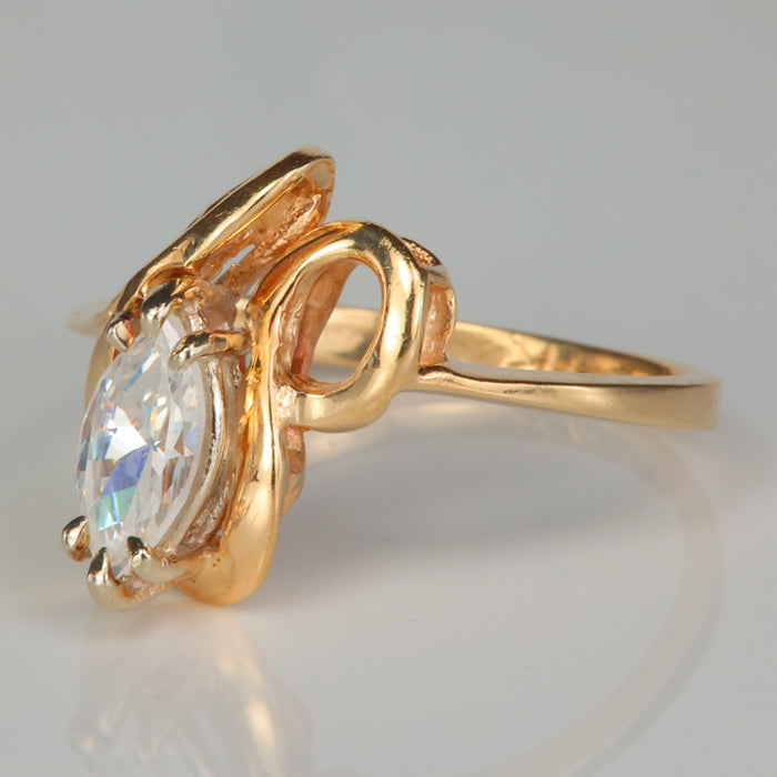 cz and yellow gold estate ring