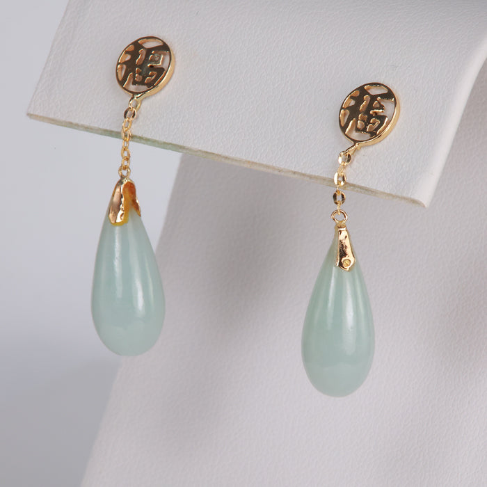 jade and gold earrings