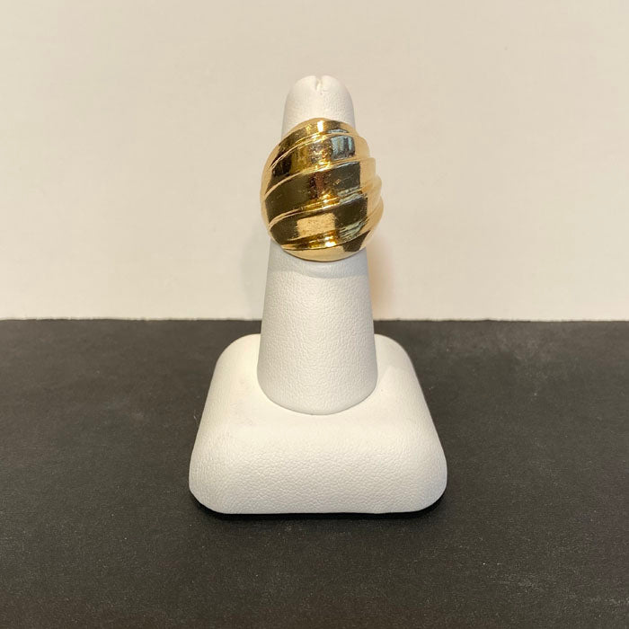 14k yellow gold croissant ring