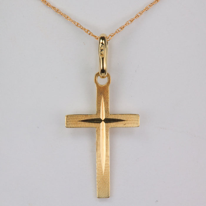 yellow gold reversible cross pendant