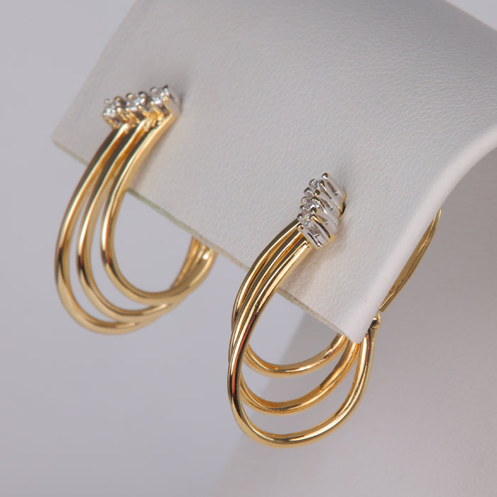 diamond earrings in yellow gold