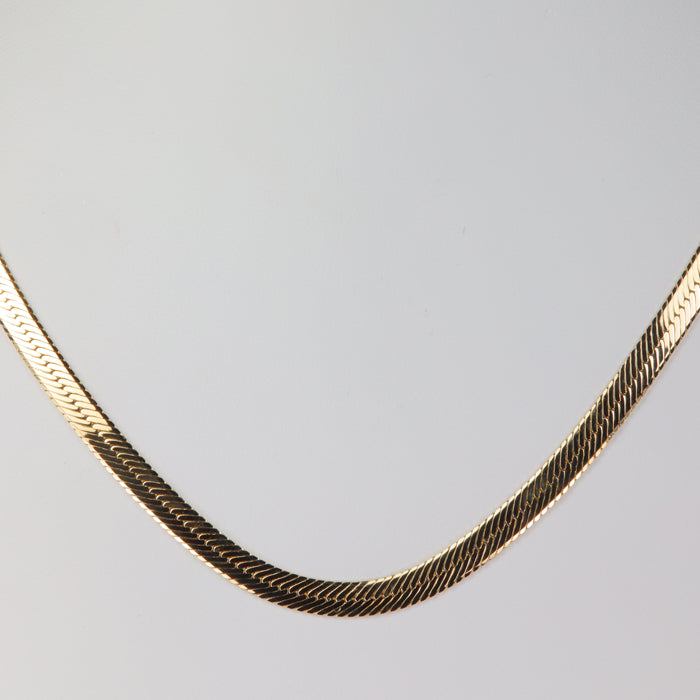 yellow gold herringbone estate chain