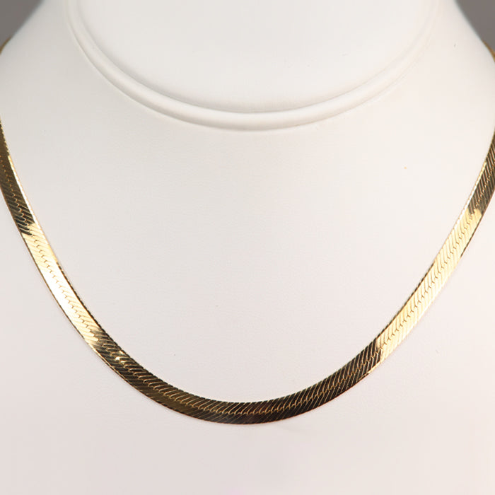 yellow gold herringbone link estate chain