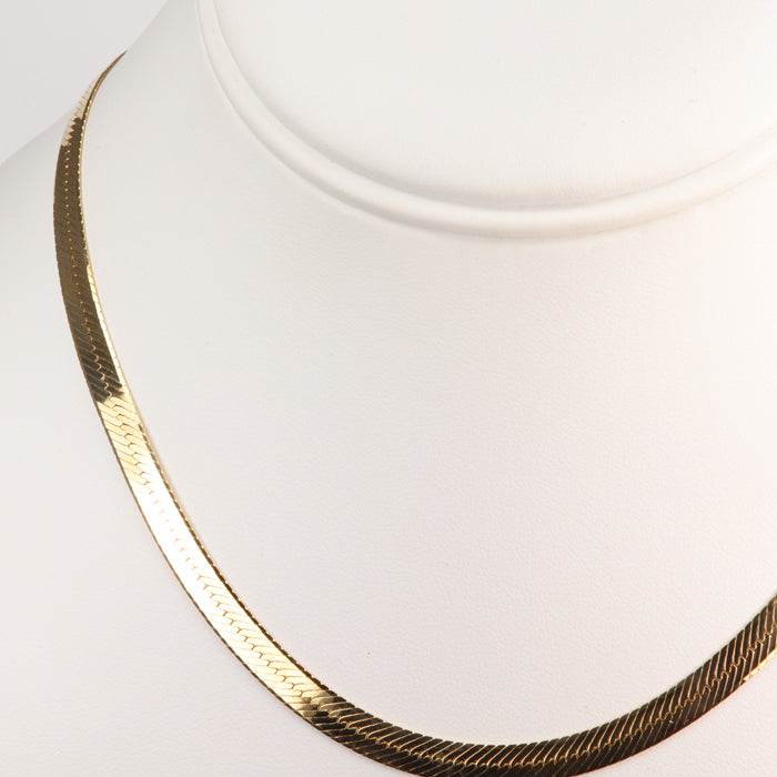 yellow gold estate herringbone chain