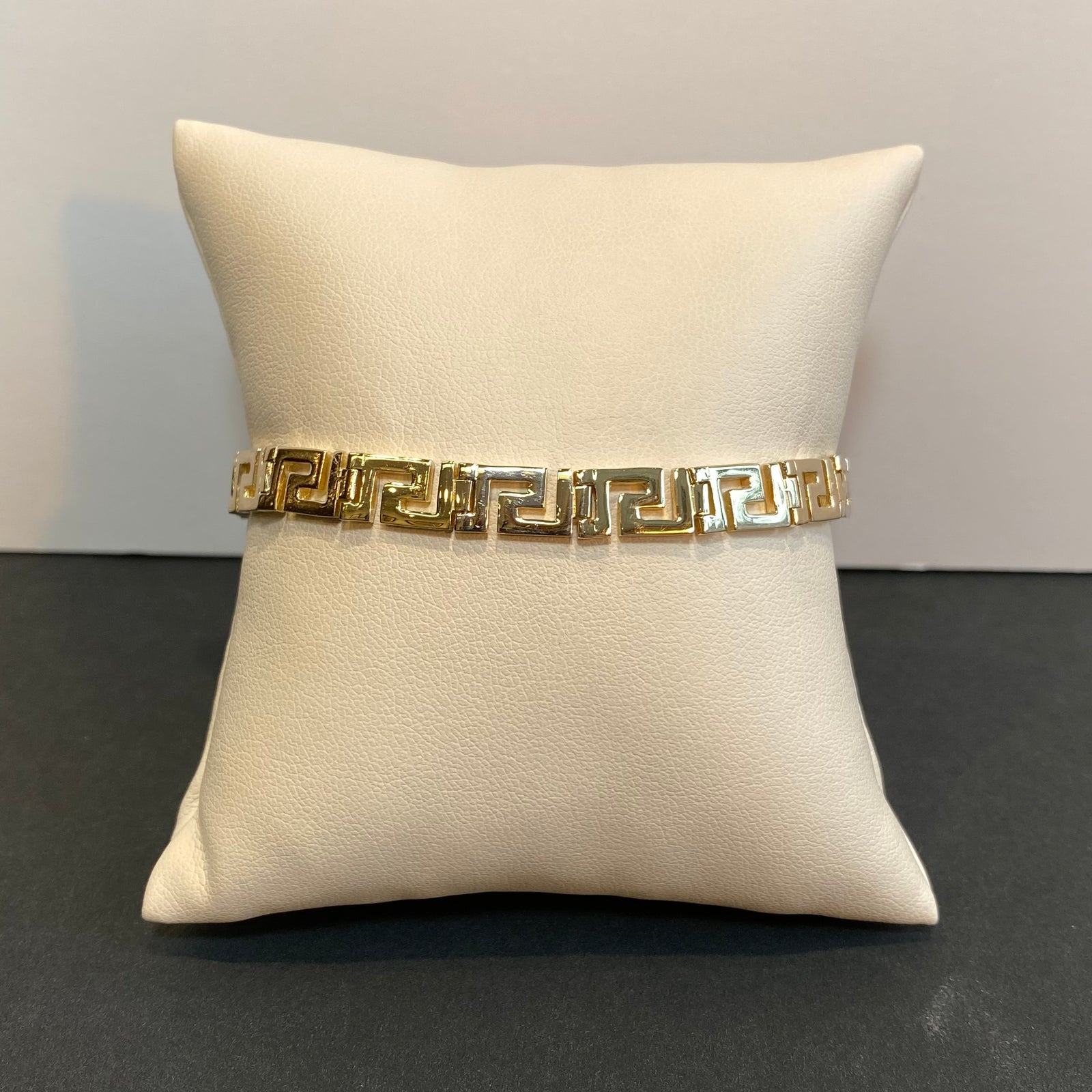 greek key bracelet yellow gold