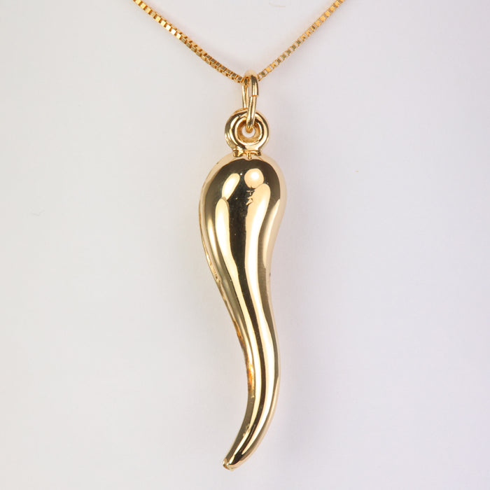 estate gold Italian horn pendant