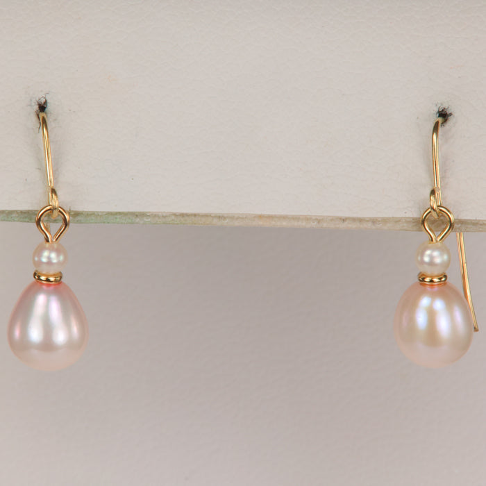 yellow gold pearl earrings