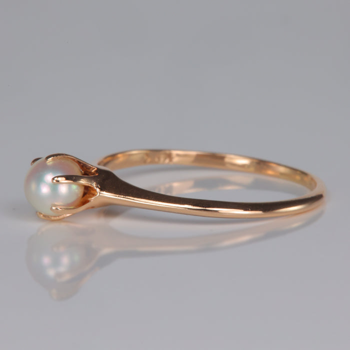 pearl solitaire ring