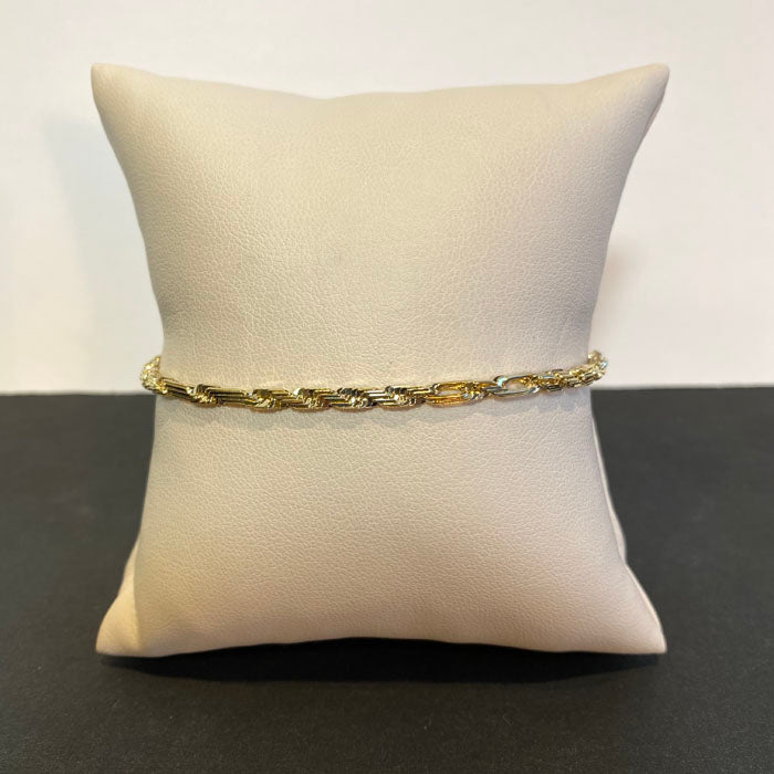 8inch yellow gold rope bracelet 14k