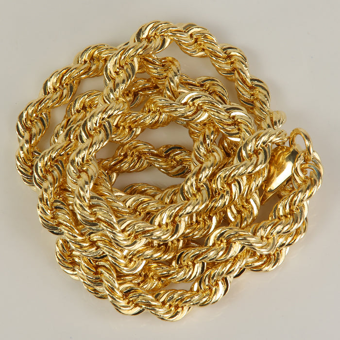 gold rope link chain with lobster clasp