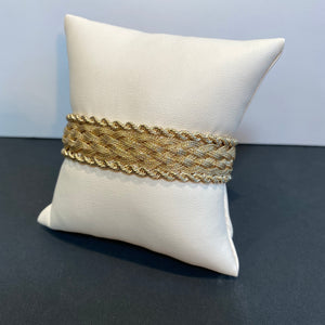 yellow gold woven braid rope bracelet