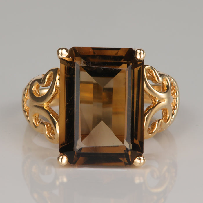 estate ring with smoky quartz gemstone