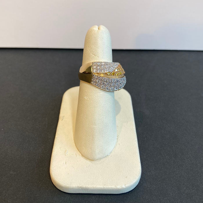 yellow gold yellow and diamond ring