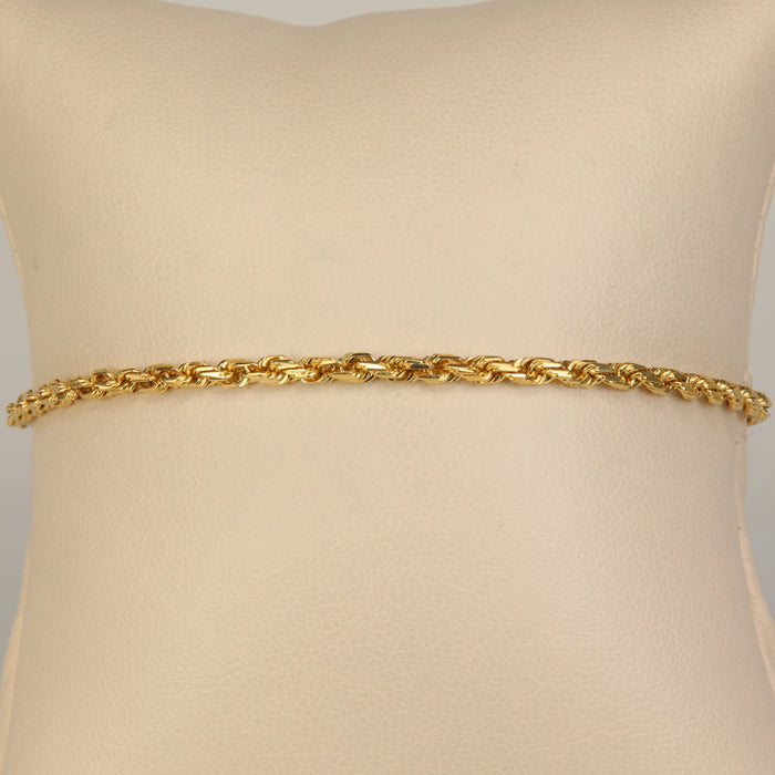 yellow gold estate bracelet anklet rope link