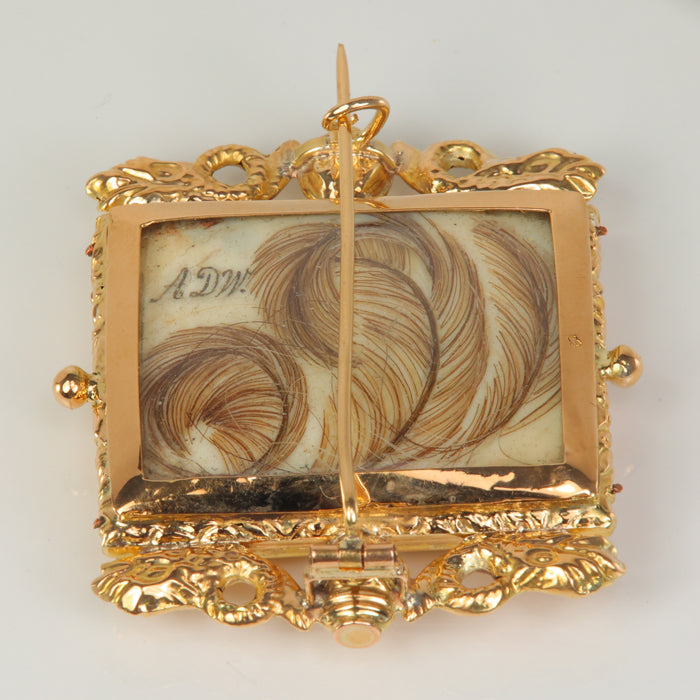 estate yellow gold Victorian sentimental hair jewelry brooch/pin
