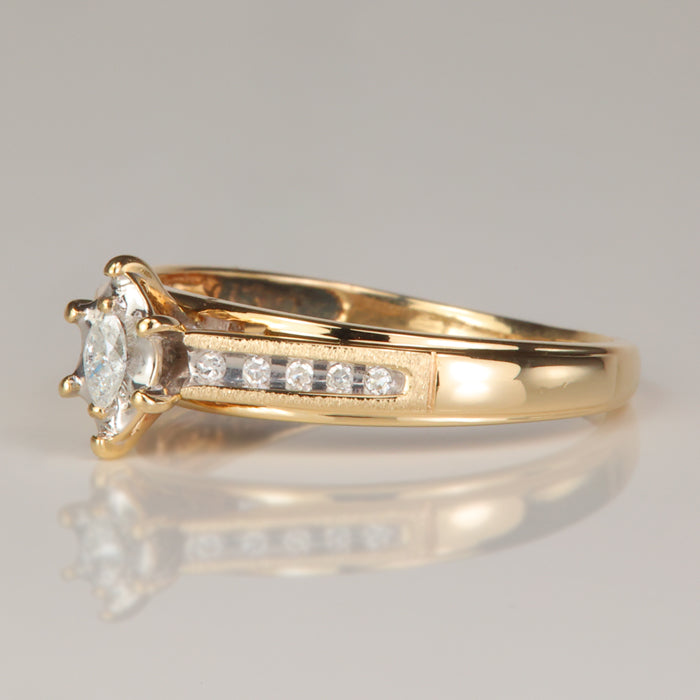 yellow gold and diamond ring 