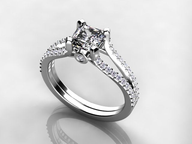 Christopher Michael Split Shank Princess Diamond Engagement Ring