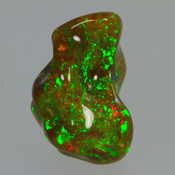 with Vivid Red, Green and Yellow Sculptured Black Welo Opal 8 Ca Moriartys Gem Art