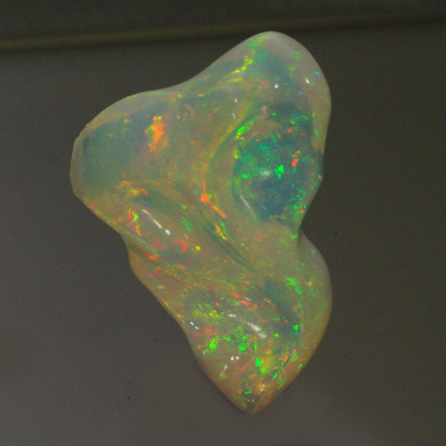 Vivid Colors Freeform Sculptured Welo Opal Gemstone 22.68 Carats