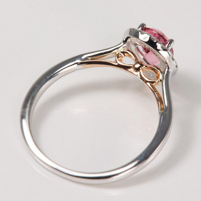 14K White Gold Pear Shape Mahenge Malaia Garnet with Diamond Halo 1.31cts