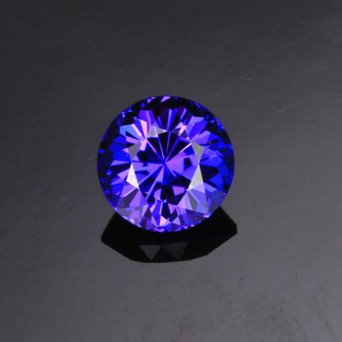 Blue Violet Round Brilliant Cut Tanzanite Gemstone 1.65 Carats