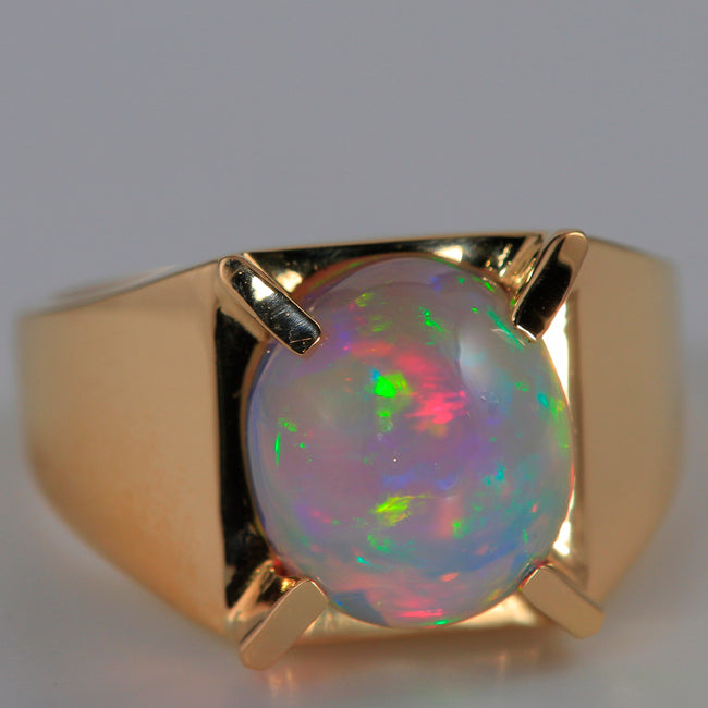 Mens Opal Ring 6.25 Carats in 14kt Yellow Gold