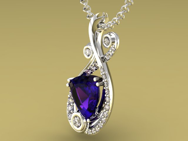 Diamond and Tanzanite Pendant
