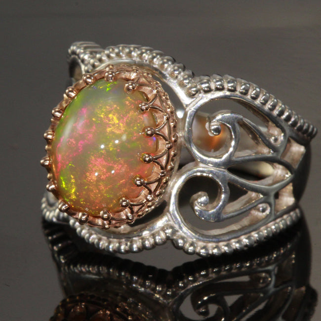 Welo Opal in Sterling and 14kt Rose Gold
