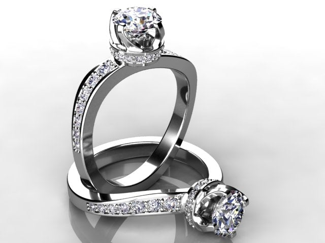 Christopher Michael Collection Round Brilliant Diamond Engagement Ring