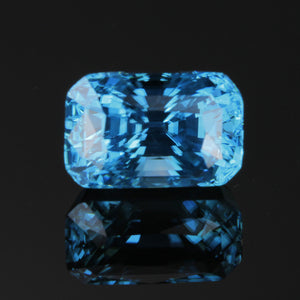 Blue Rectangle Cushion Cut Zircon Gemstone 9.09 Carats