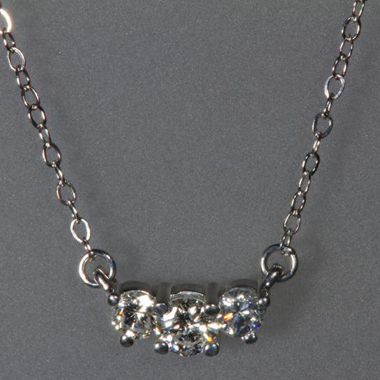 14K White Gold Diamond Necklace White Gold .59 Carats