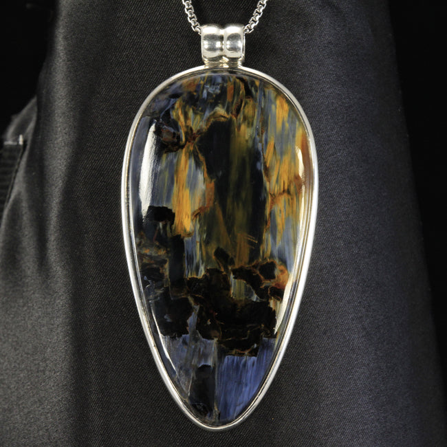 Pietersite Pendant in Sterling Extra Large