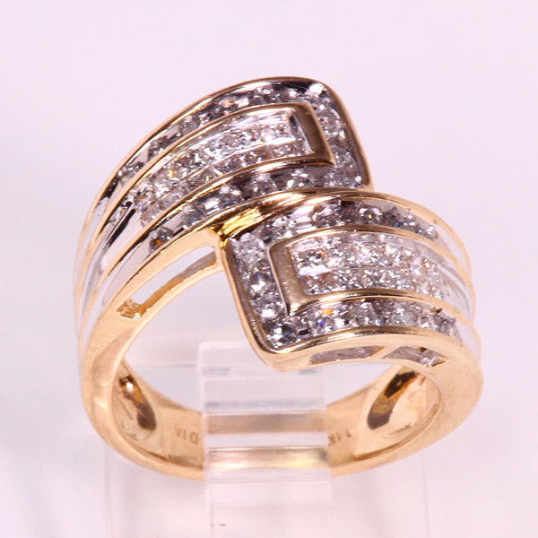 14kt Estate Ring with Princess and Round Diamonds