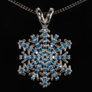 Snowflake Pendant with Blue Diamonds