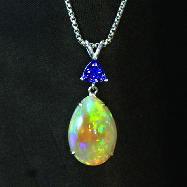 Opal and Tanzanite Pendant