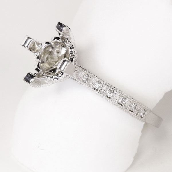 14K White Gold Diamond Engagement Setting