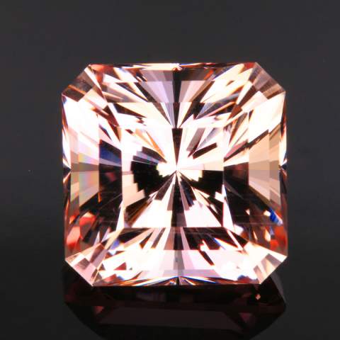 Peach Square Barion Cut Morganite Gemstone 33 Carats