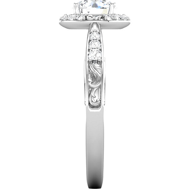 1ct Intricate Halo Diamond Semi-Mount