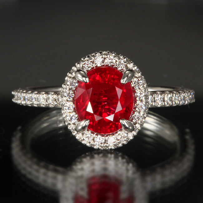 Platinum Burma Ruby Ring