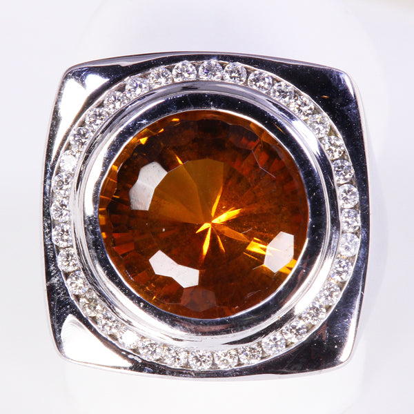 Christopher Michael Designed Ring With Citrine and Diamond