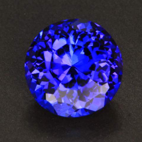 Violet Blue Round Brilliant Tanzanite Gemstone 4.27 Carats
