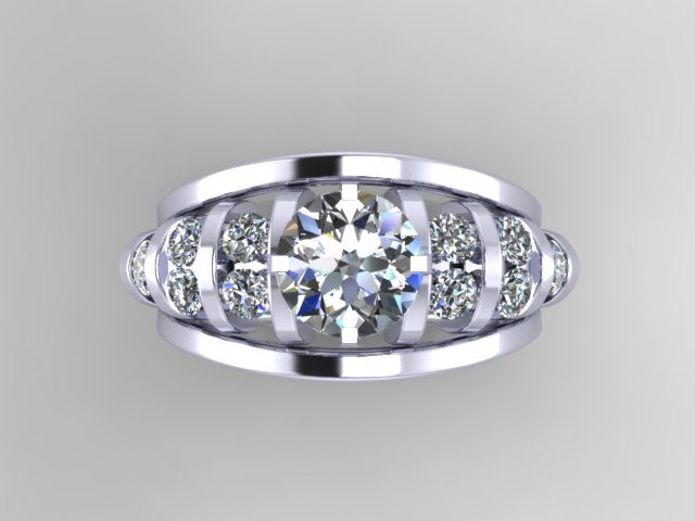 Engagement Ring for Round Brilliant Cut Diamond Designed By Christopher Michael