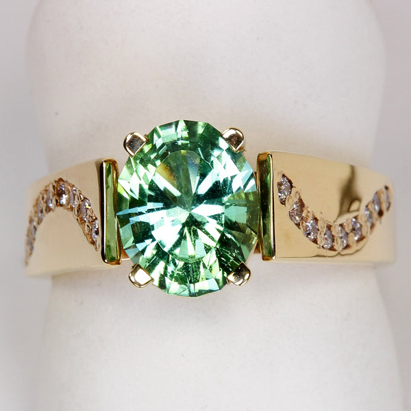 14K Yellow Gold Afghanistan Tourmaline Ring 2.56 Carat - Moriartys Gem Art