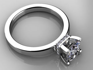 Princess Diamond Engagement Ring From the Christopher Michael Collection