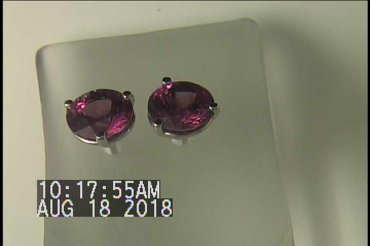 14K White Gold Round Brilliant Umbalite Garnet Stud Earrings 2.98 Carats