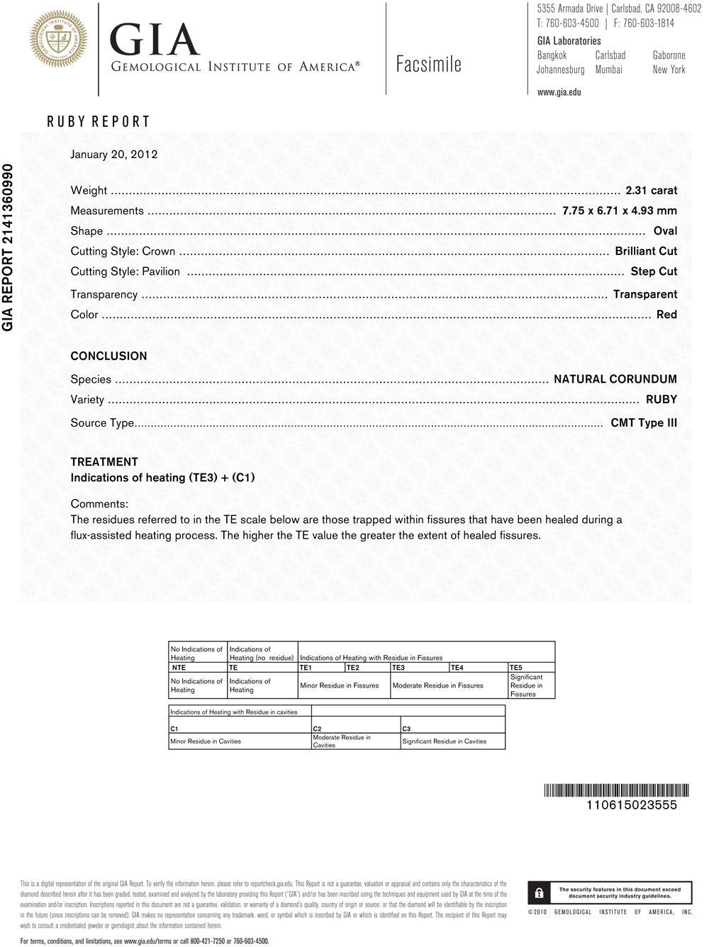 G.I.A Grading report