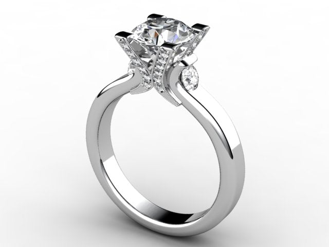 Diamond Engagement Ring For Round or Princess Diamond