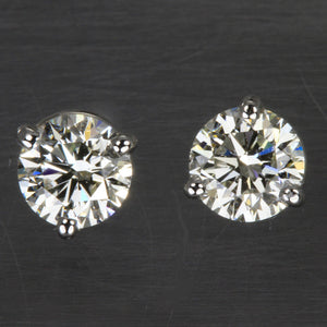 Diamond Round  Stud Earrings .90 Carats 