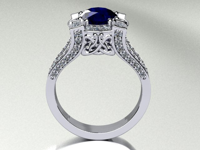 Custom Ring With Rare Natural Color Blue Sapphire 2.65 Carat